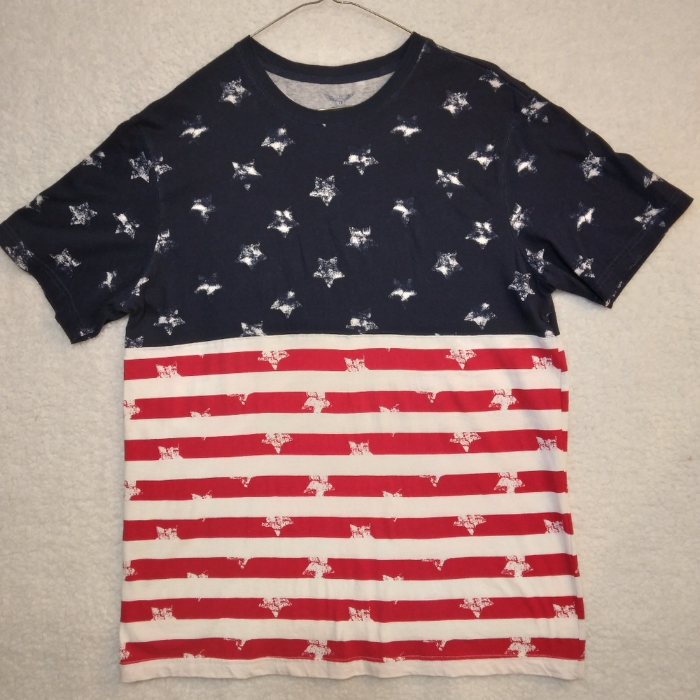 American Flag Tee Faded Glory Men's Large